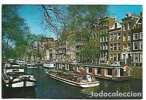 Postales: HOUSE-BOATS IN THE CANAL CALLED HEREN GRACHT.- AMSTERDAM / HOLLAND