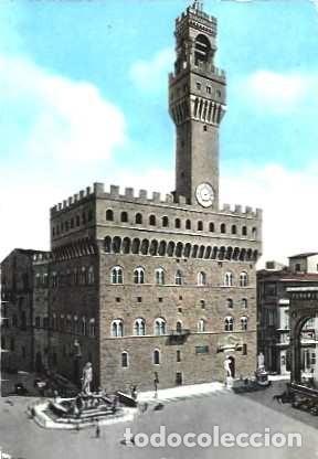 Postales: Italia & Marcofilia, Firenze, Antiguo Palacio de la Signoria, Monte Estoril 1957 (3771)