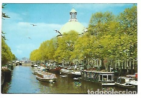 Postales: HOUSE-BOATS IN SINGEL AND ROUND.- AMSTERDAM / HOLLAND