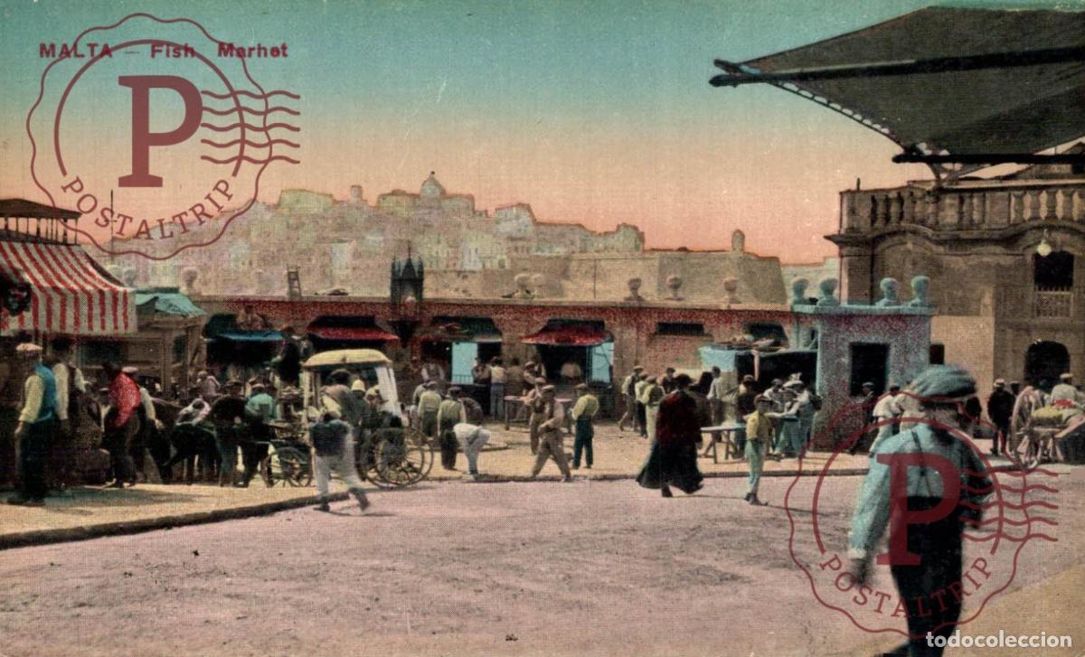 Postcards: MALTA. MALTE. FISH MARHET.