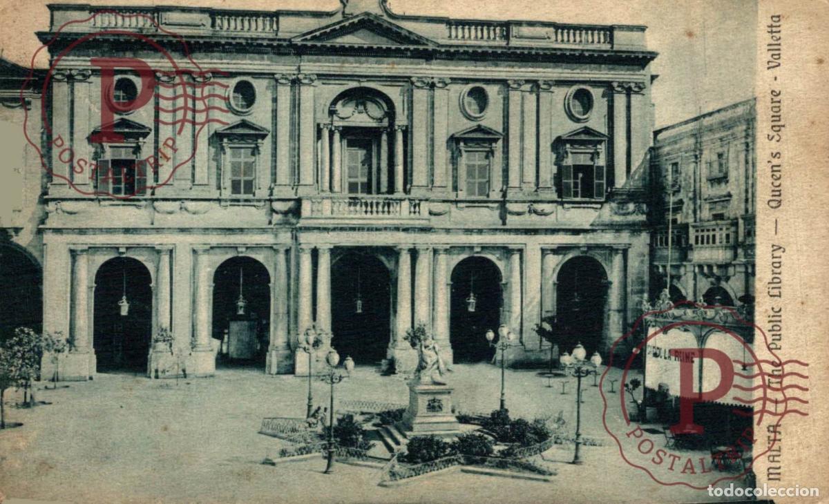 Cartoline: MALTA. MALTE. THE PUBLIC LIBRARY. QUCENS SQUARE. VALLETTA.