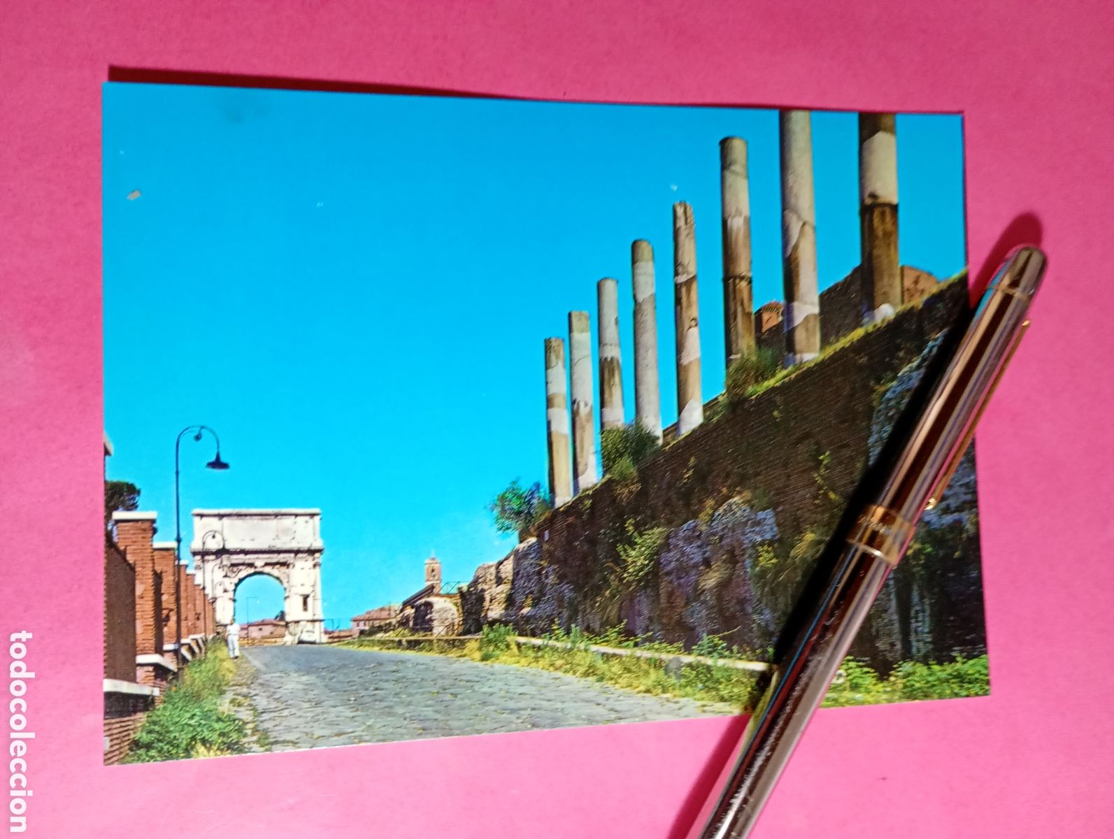 Postales: ROMA ARCO DE TITO Y VIA SANTA ITALIA ITALY ( italiano) color circulada