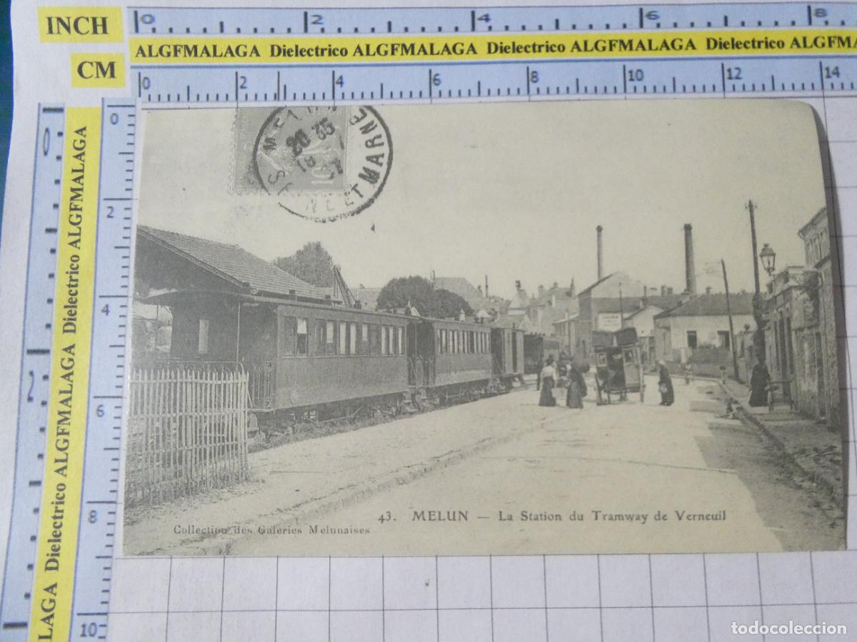 Postales: ANTIGUA POSTAL FACS&Iacute;MIL LA FRANCIA DE OTRO TIEMPO. ESTACI&Oacute;N DE TREN FERROCARRILES MELUN 3779