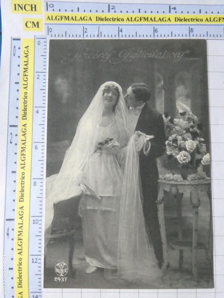 Postales: ANTIGUA POSTAL FACS&Iacute;MIL LA FRANCIA DE OTRO TIEMPO. PARIS MATRIMONIO BODA NOVIOS 3786