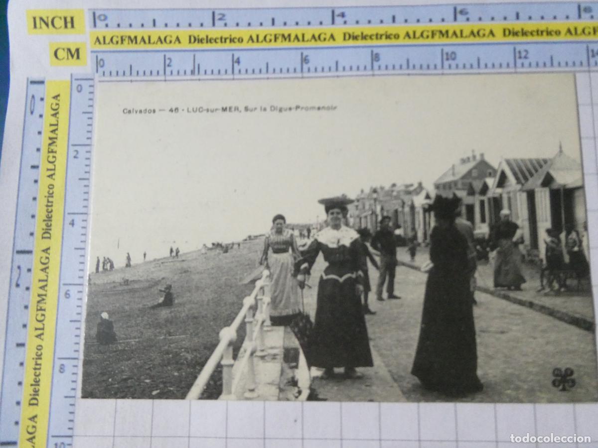 Postales: ANTIGUA POSTAL FACS&Iacute;MIL LA FRANCIA DE OTRO TIEMPO. CALVADOS LUC SUR MER SUR LA DIGUE PROMENOIR 3801