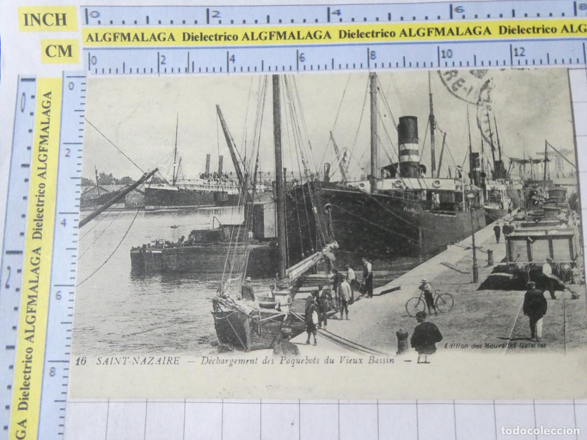 Postales: ANTIGUA POSTAL FACS&Iacute;MIL LA FRANCIA DE OTRO TIEMPO. SAINT NAZAIRE BUQUES BARCOS 3805
