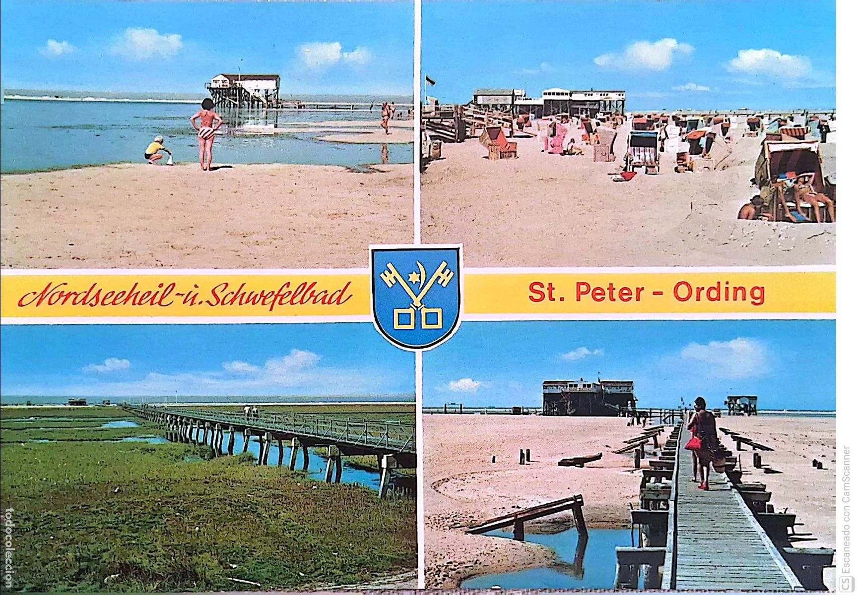 Postales: St. Peter-Ording (Alemania). Destino tur&iacute;stico con balnearios en el M. del Norte. Nueva. Color