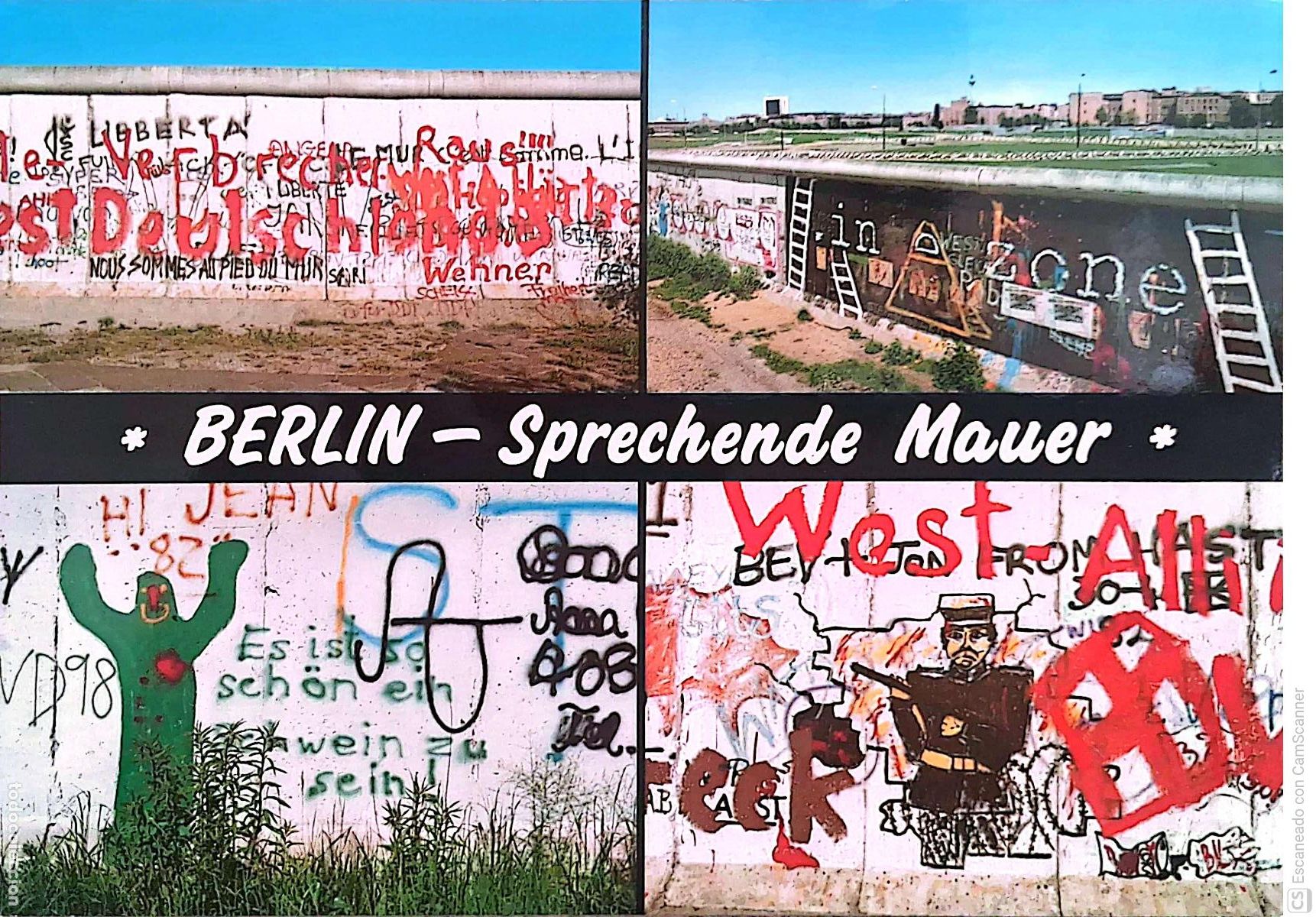 Postales: Berl&iacute;n.Vistas varias del Muro de Berl&iacute;n. Nueva. Color