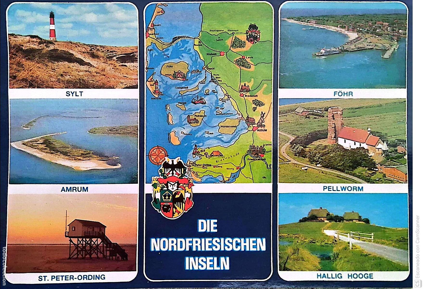 Postales: Islas Frisias septentrionales (Alemania). Situadas en el Mar del Norte. Nueva. Color