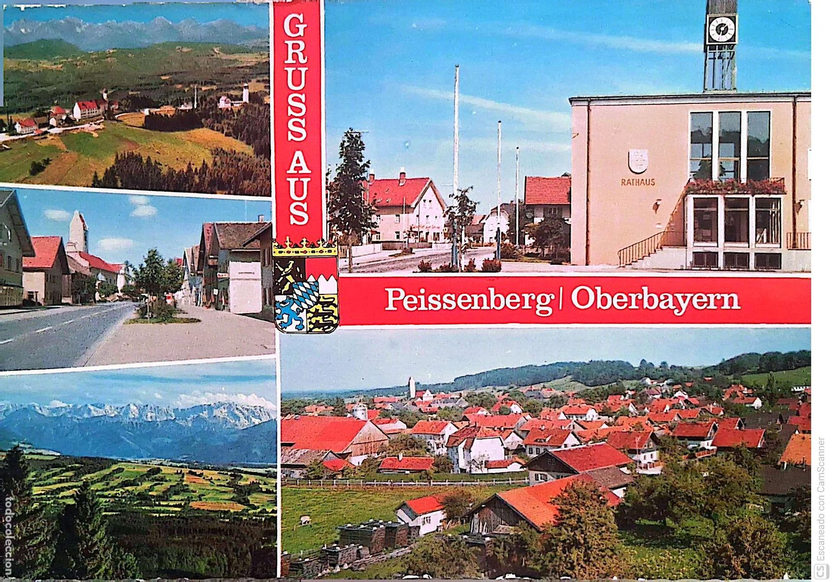 Postales: Saludos desde Peissenberg - Alta Baviera (Alemania). Vistas varias. Usada con sello. Color