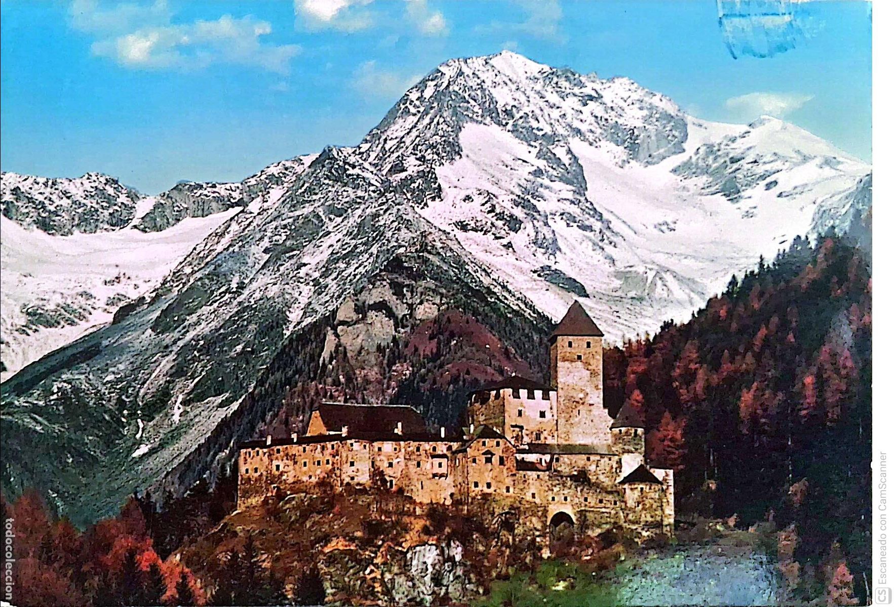 Postales: Sand in Taufers (Italia). Castillo de Tures del s. XIII, excelentemente conservado. Usada con sello.