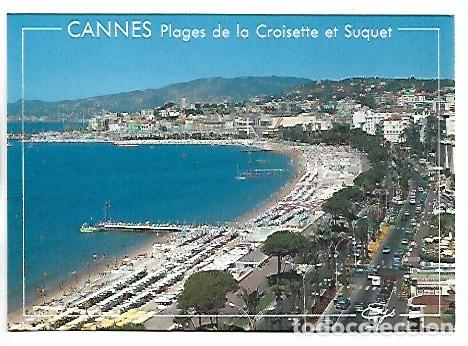 Postales: LA CROISETTE, LES PLAGES, LE PALAIS DES FESTIVALS ET DES CONGRES ET LE SUQUET.- CANNES / FRANCIA