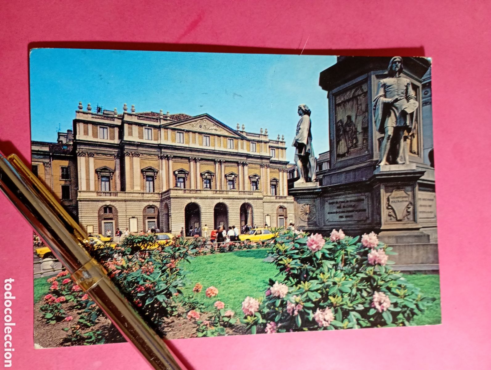 Postales: MILAN MILANO ITALY ITALIA ''LA PLAZA DE LA SCALA'' color circlada