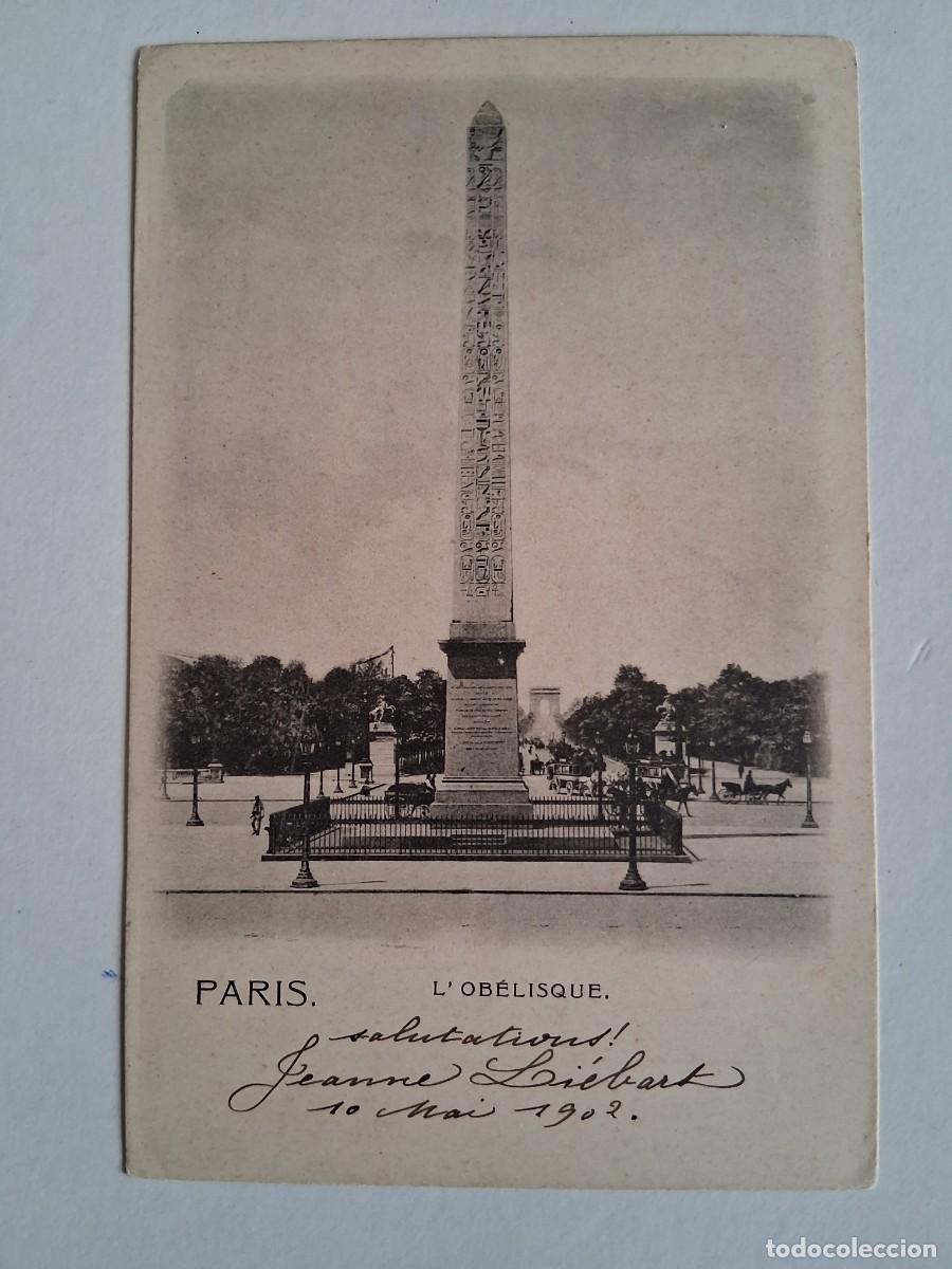 Postales: PARIS, EL OBELISCO. CIRCA 1905, FRANCIA