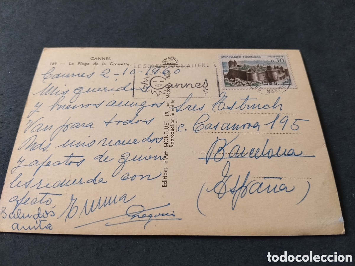 Postales: Postal Cannes........ sello castillo - Foto 2