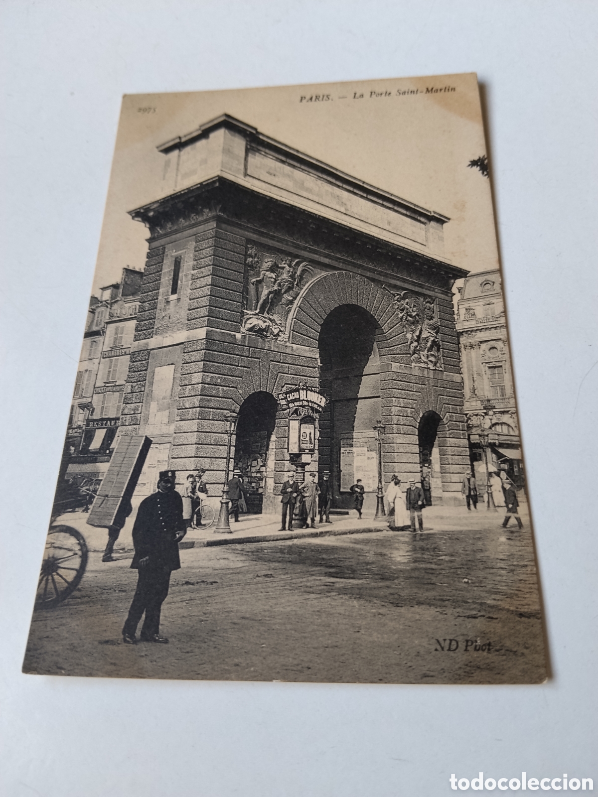 Postales: Postal antigua Par&iacute;s, la puerta Saint martin