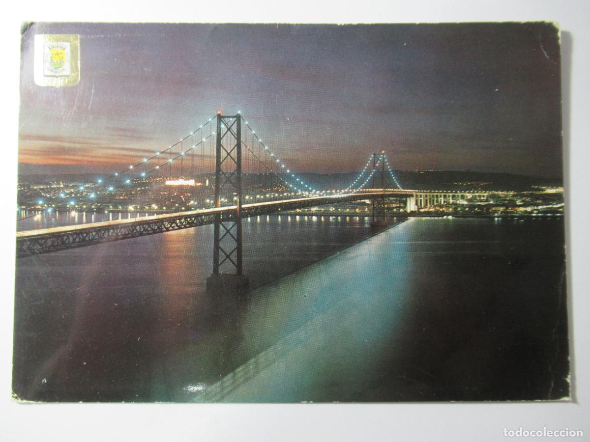 Postales: Lisboa (Portugal) - Ponte Salazar. Vista nocturna - Circulada