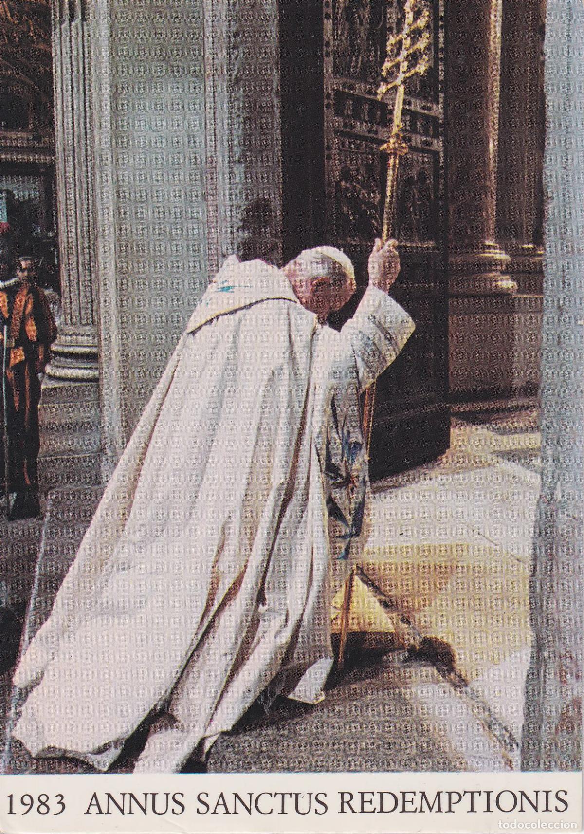Postales: ITALIA, VATICANO, A&Ntilde;O SANTO DE LA REDENCI&Oacute;N, JUAN PABLO II ABRE LA PUERTA SANTA - CIRCULADA