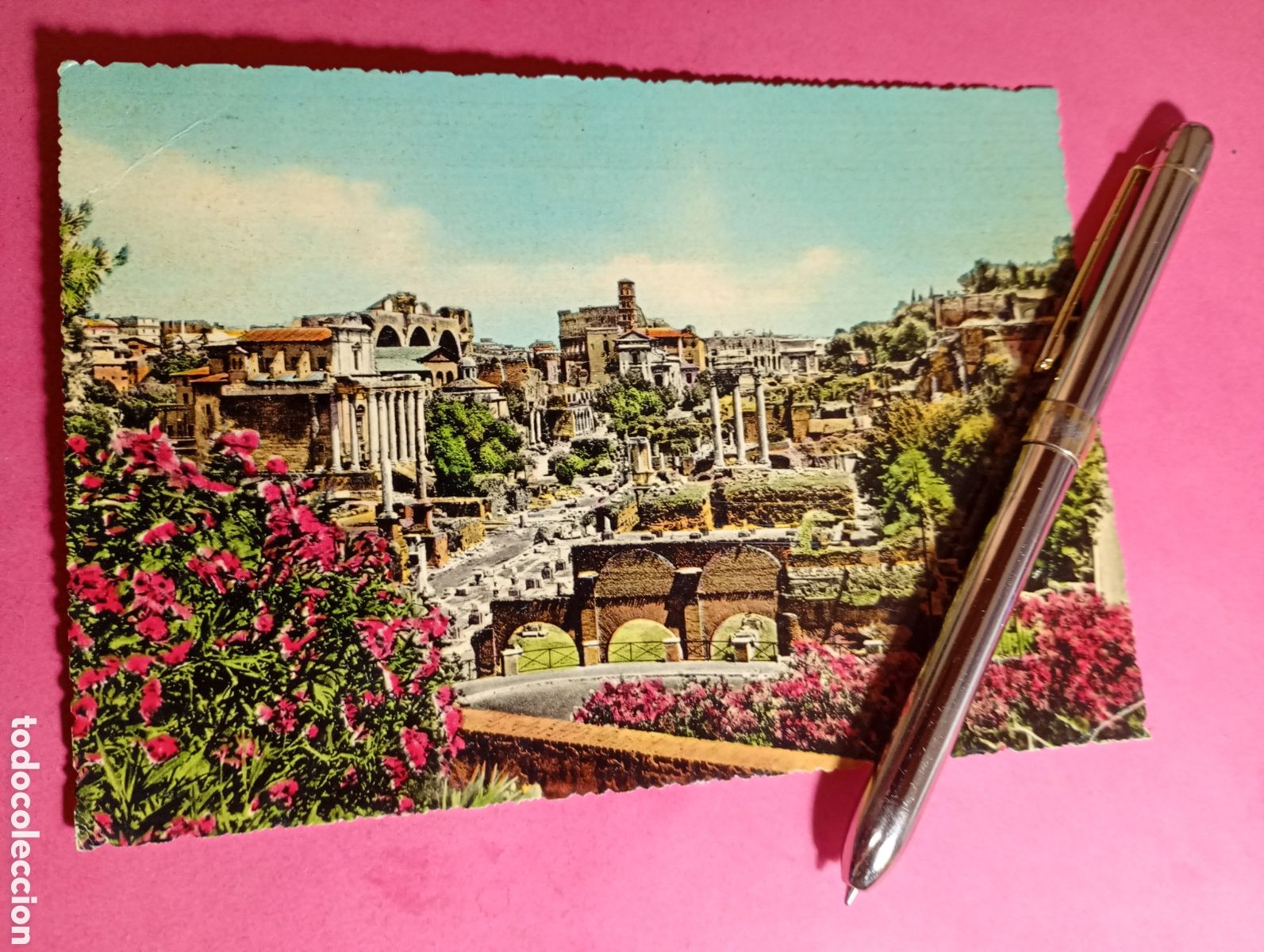 Postales: ROMA ''VISTA CENTRAL DEL FORO ROMANO'' ITALIA COLOR CIRCULADA detalles en fotos