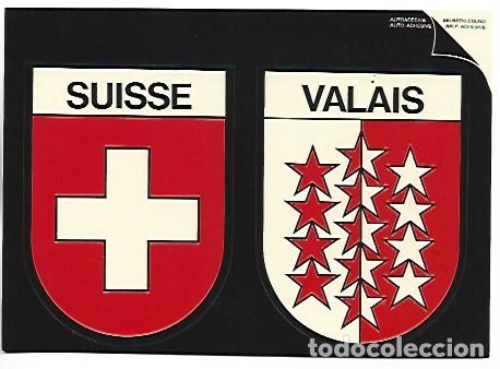 Postales: POSTAL CON ADHESIVOS DE SUISSE Y VALAIS