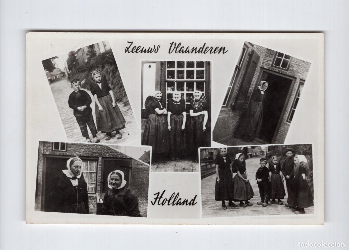 Postales: Zeeuws Vlaanderen (Holanda). Trajes t&iacute;picos. Circulada en 1952