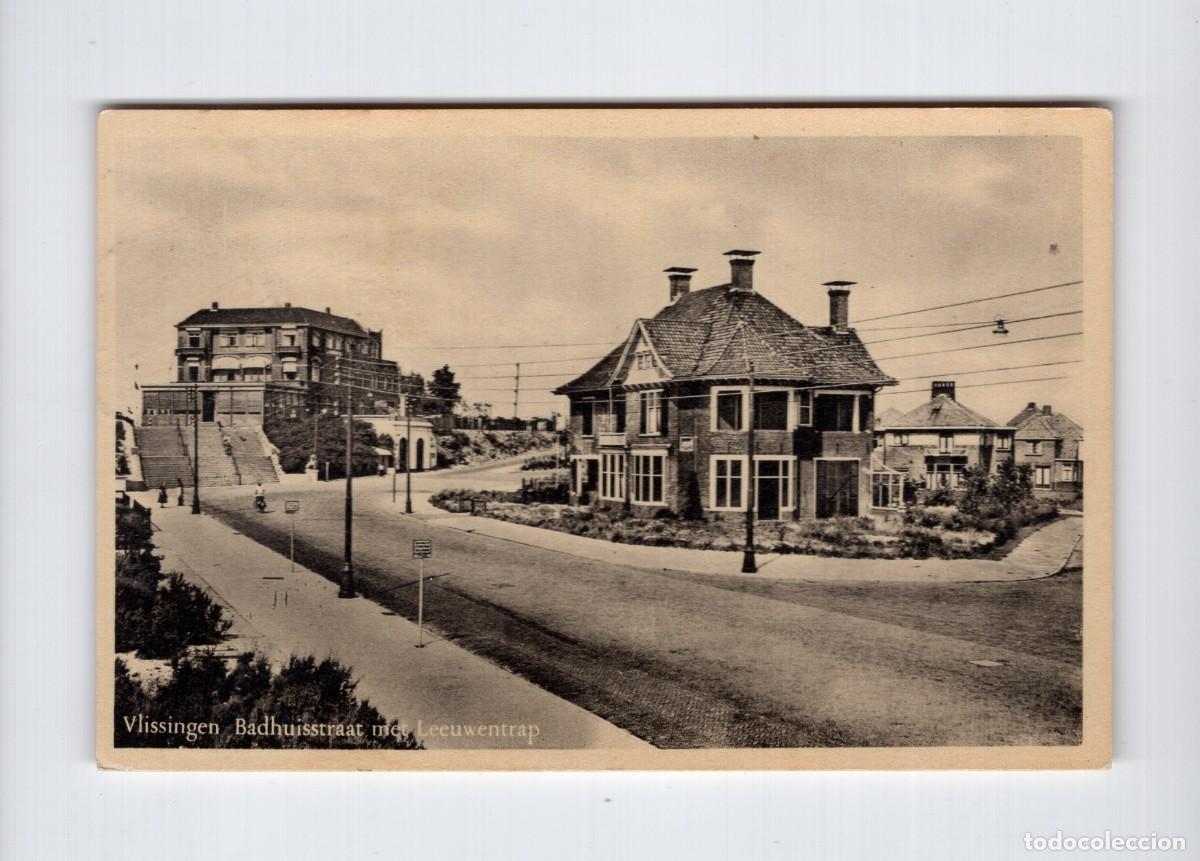 Postales: Vlissingen Badhuisstraat met Leeuwentrap (Holanda). Circulada en 1953