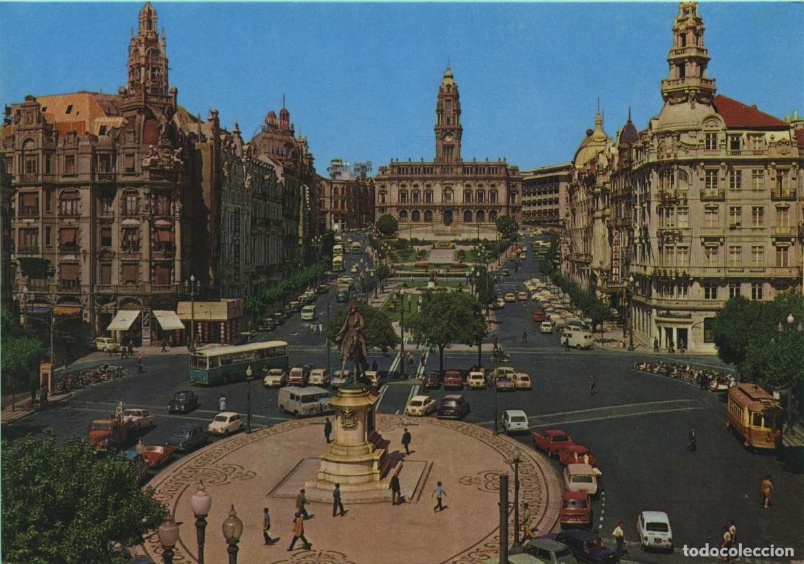 Postales: N&ordm; 1e-PORTO. Portugal. Pra&ccedil;a de Libertade e Avenida dos Aliados. Sin circular. ED. J.A.