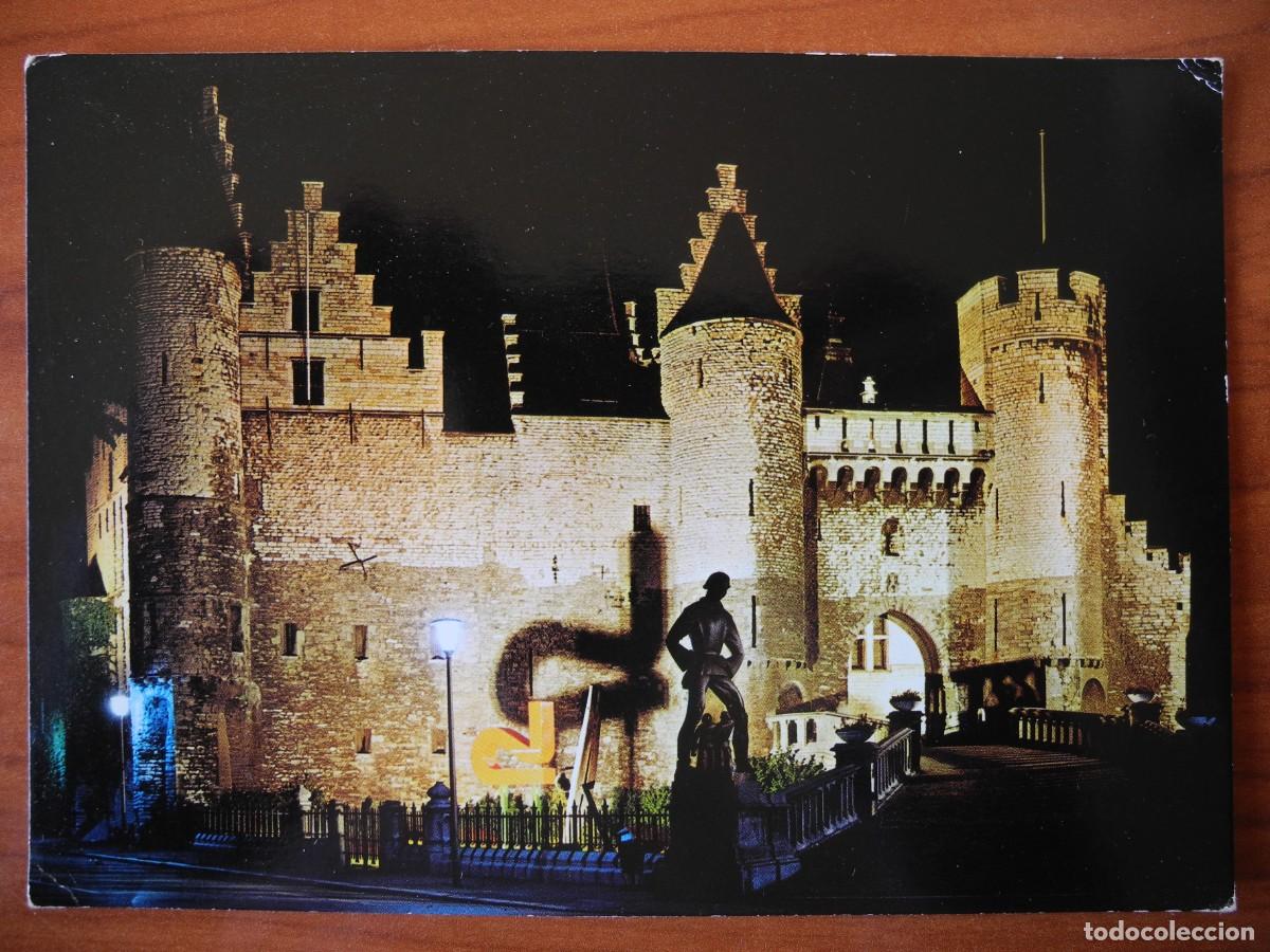 Postales: Amberes. Castillo de Steen. Nocturna. Nueva