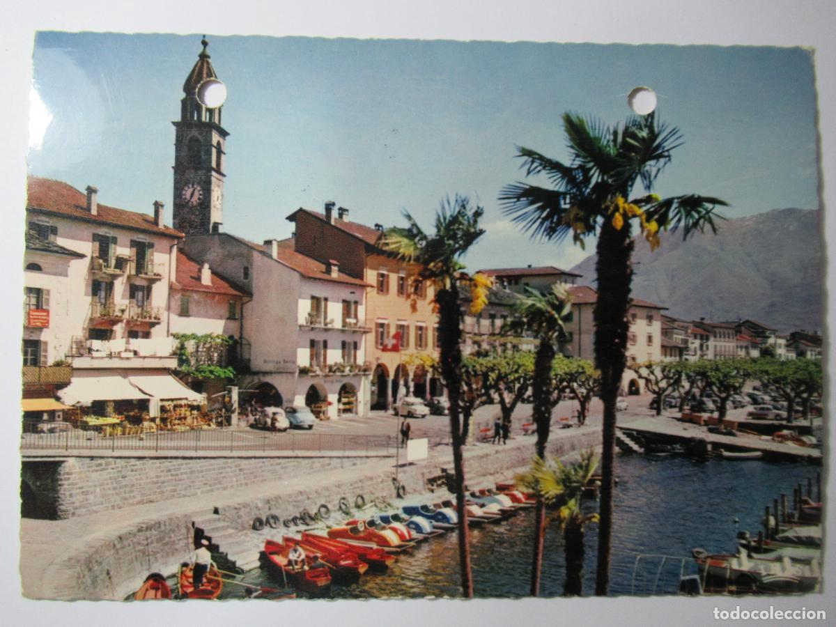 Postales: Ascona - Lago Maggiore - Il Porto - Circulada - Tiene dos perforaciones de archivador