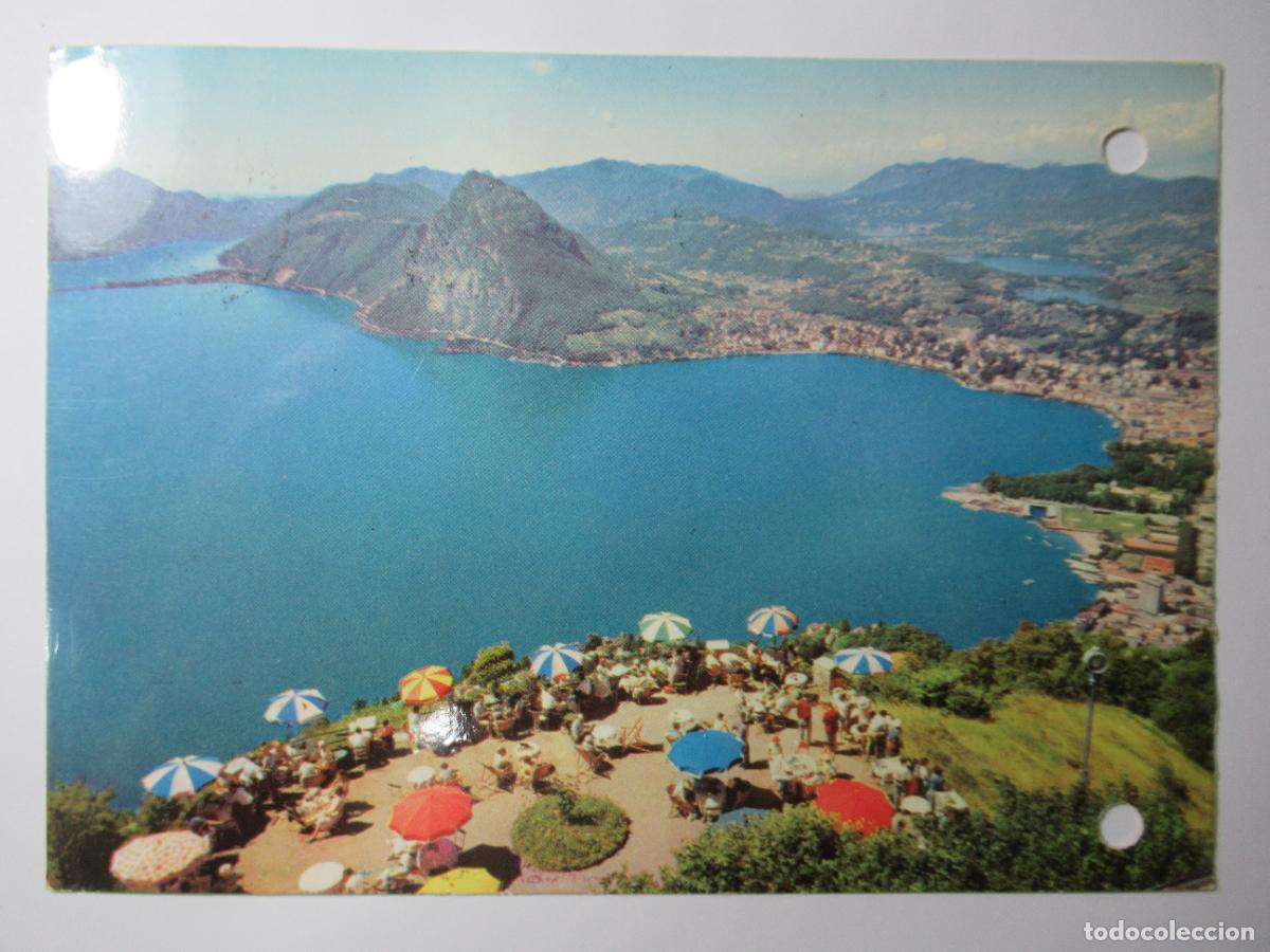 Postales: Lugano - Veduta dalla vetta del Br&egrave; - Circulada - Tiene dos perforaciones de archivador