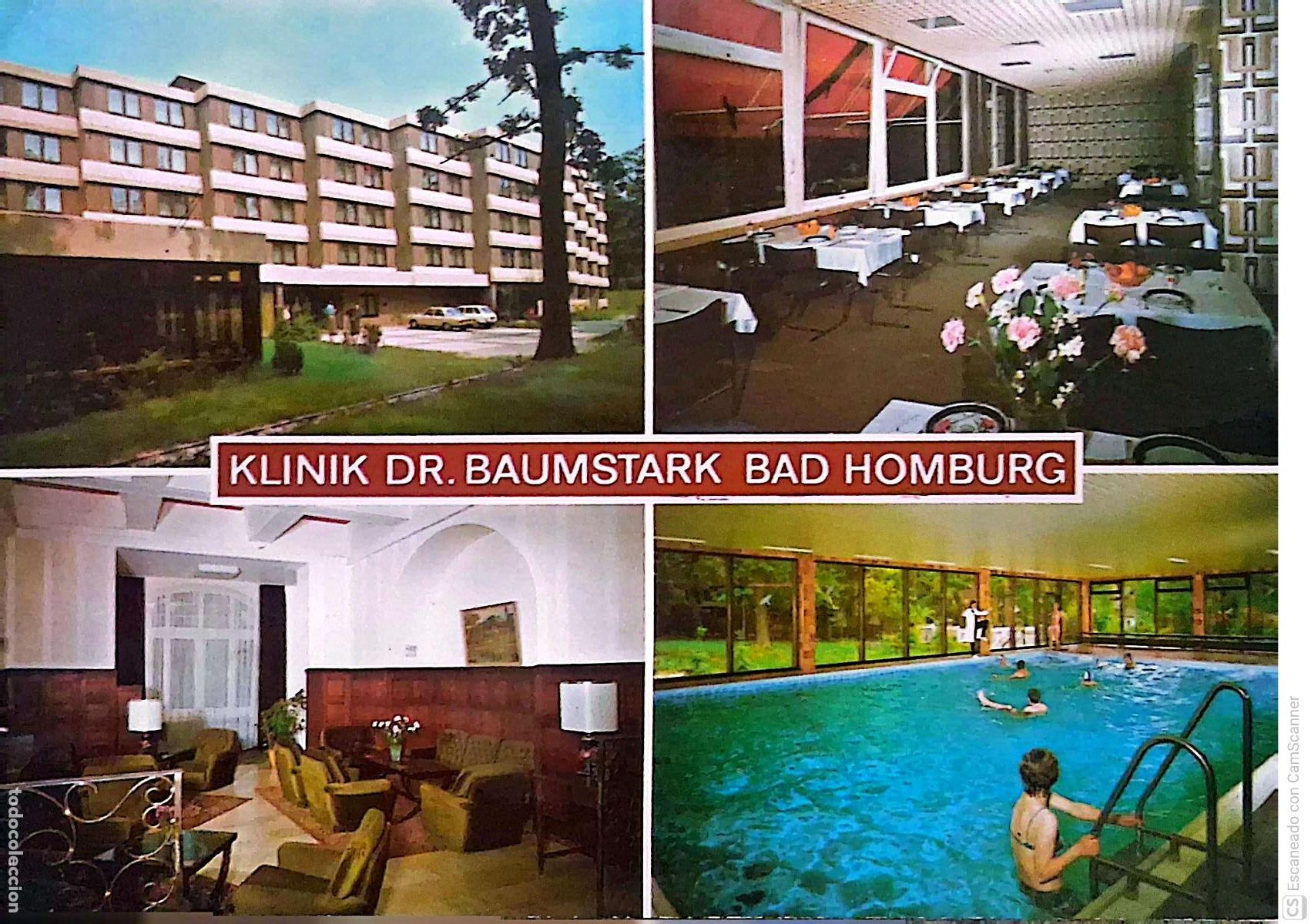 Postkarten: Bad Homburg (Alemania). Cl&iacute;nica Dr. Baumstark especializadaen rehabilitaci&oacute;n ortop&eacute;dica. Usada con s