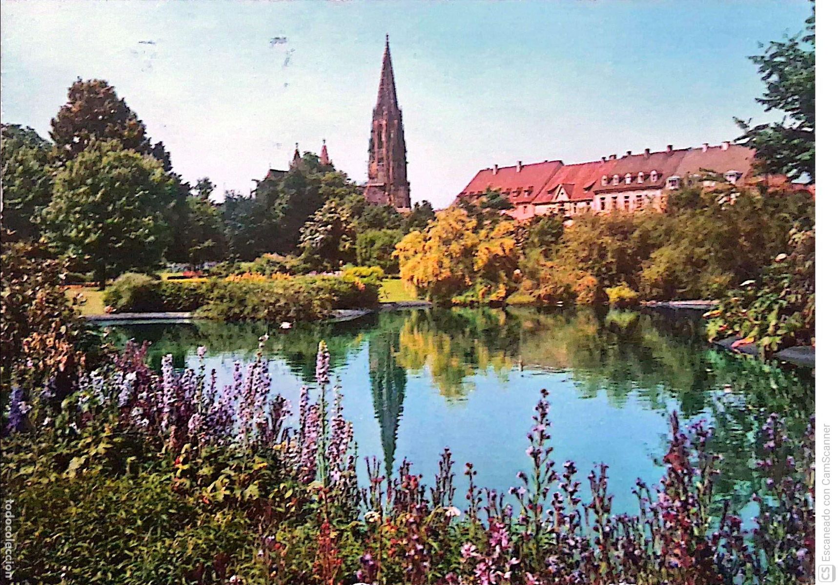 Postkarten: Friburgo de Brisgovia (Alemania). Jard&iacute;n Municipal, lugar perfecto para relajarse y funciona como un
