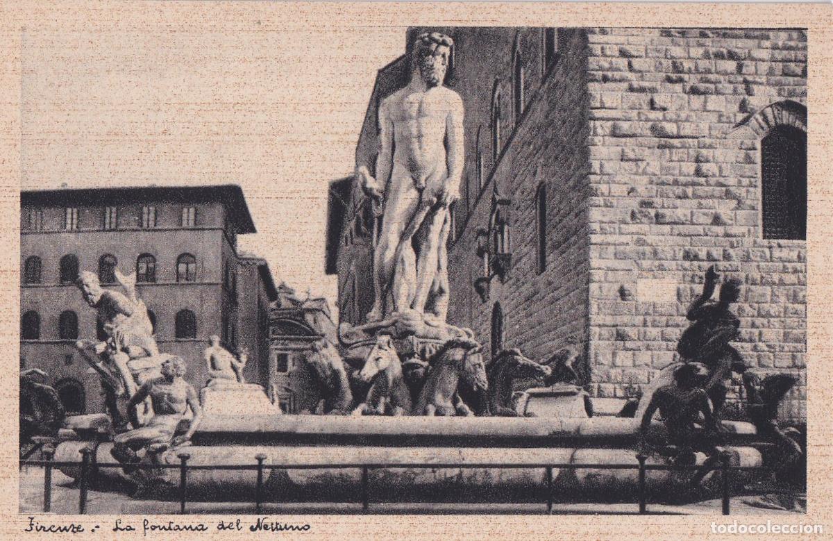 Postales: ITALIA, FLORENCIA, LA FUENTE DE NEPTUNO &ndash; G.I.F. - S/C