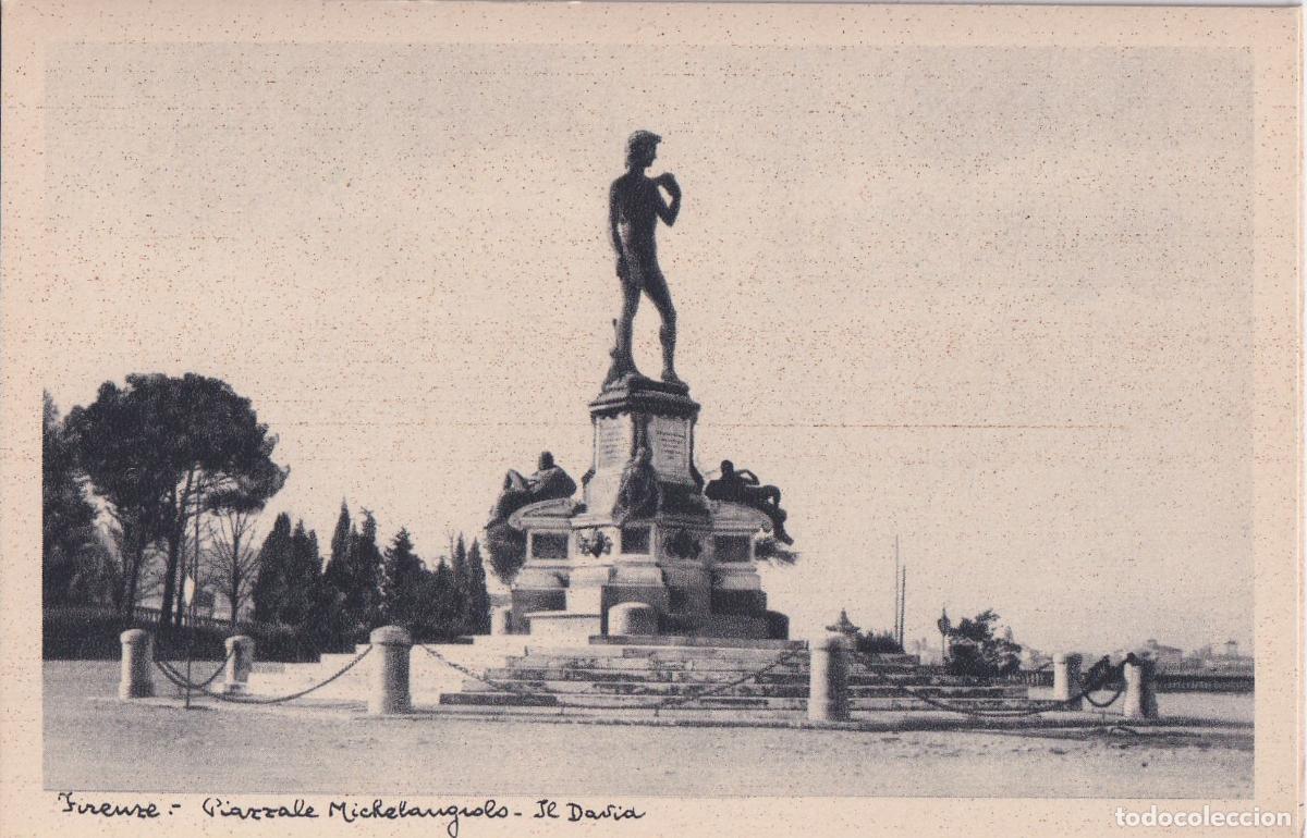 Postales: ITALIA, FLORENCIA, PLAZA MIGUELANGEL, EL DAVID &ndash; G.I.F. - S/C
