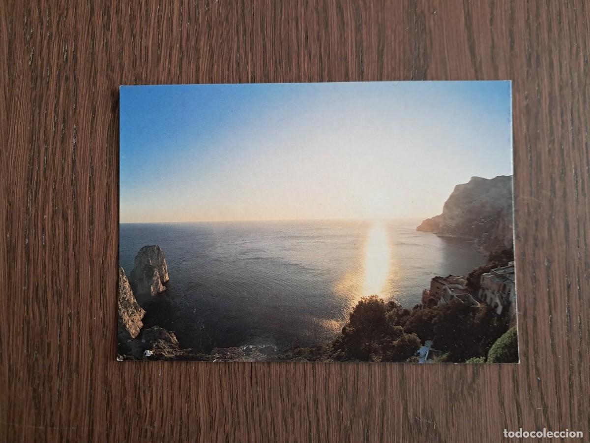 Postales: postal de Italia, Capri, puesta de sol.