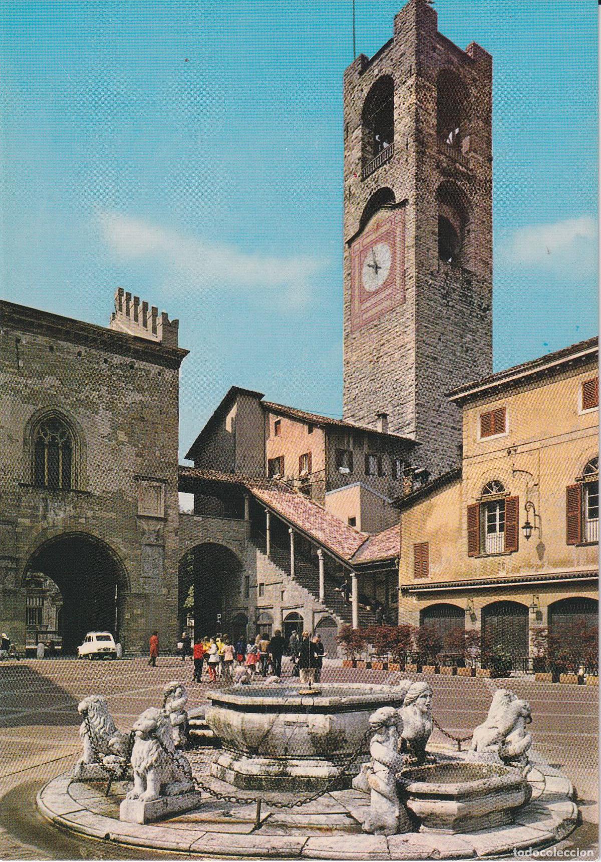 Postales: ITALIA, BERGAMO, PIAZZA VECCHIA, FONTANA DEL CONTARINI - EDIZ.CITTADINI 95/251 - S/C