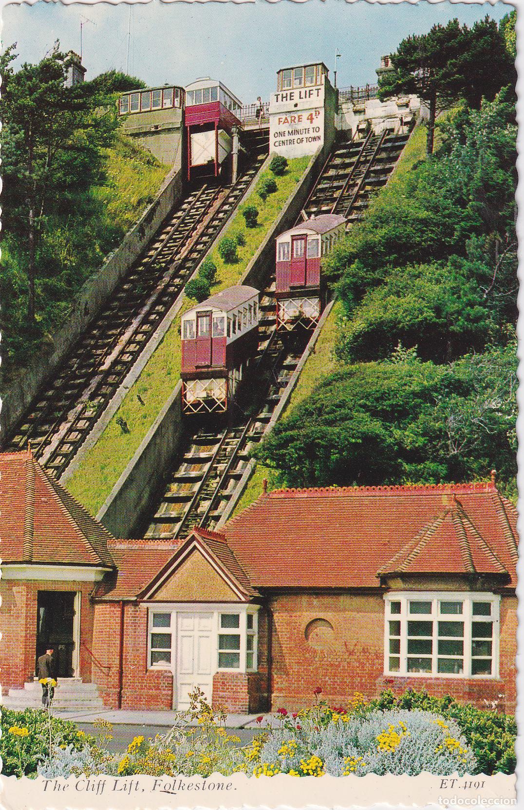 Postales: INGLATERRA, KENT, FOLKESTONE, THE CLIFF LIFT &ndash; VALENTINE & SONS &ndash; S/C