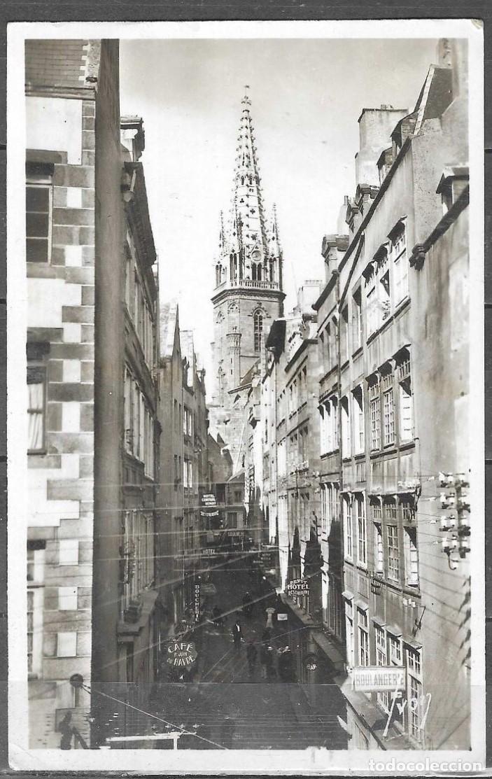 Postales: Tarjeta postal antigua - Saint-Malo (Breta&ntilde;a, Francia) - La Grande-Rue y la Catedral
