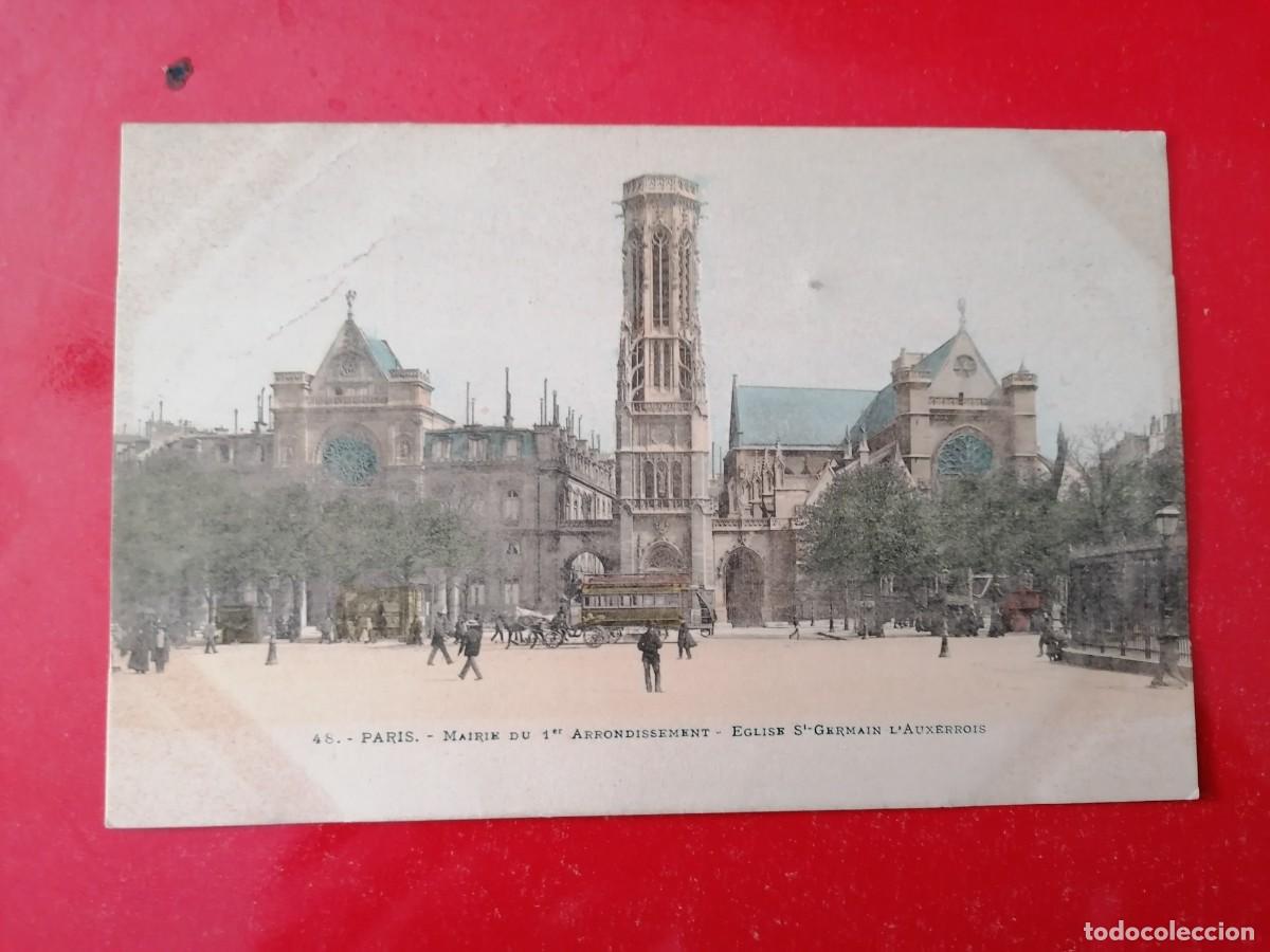 Postales: Tarjeta postal, 1900+, Francia, Paris, Ayuntamiento y iglesia de S.Germain