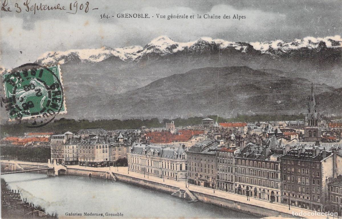 Postales: Postal de Grenoble y la cadena de los Alpes