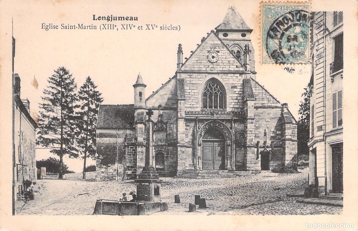 Postales: Postal de la Iglesia Saint-Martin en Longjumeau Francia