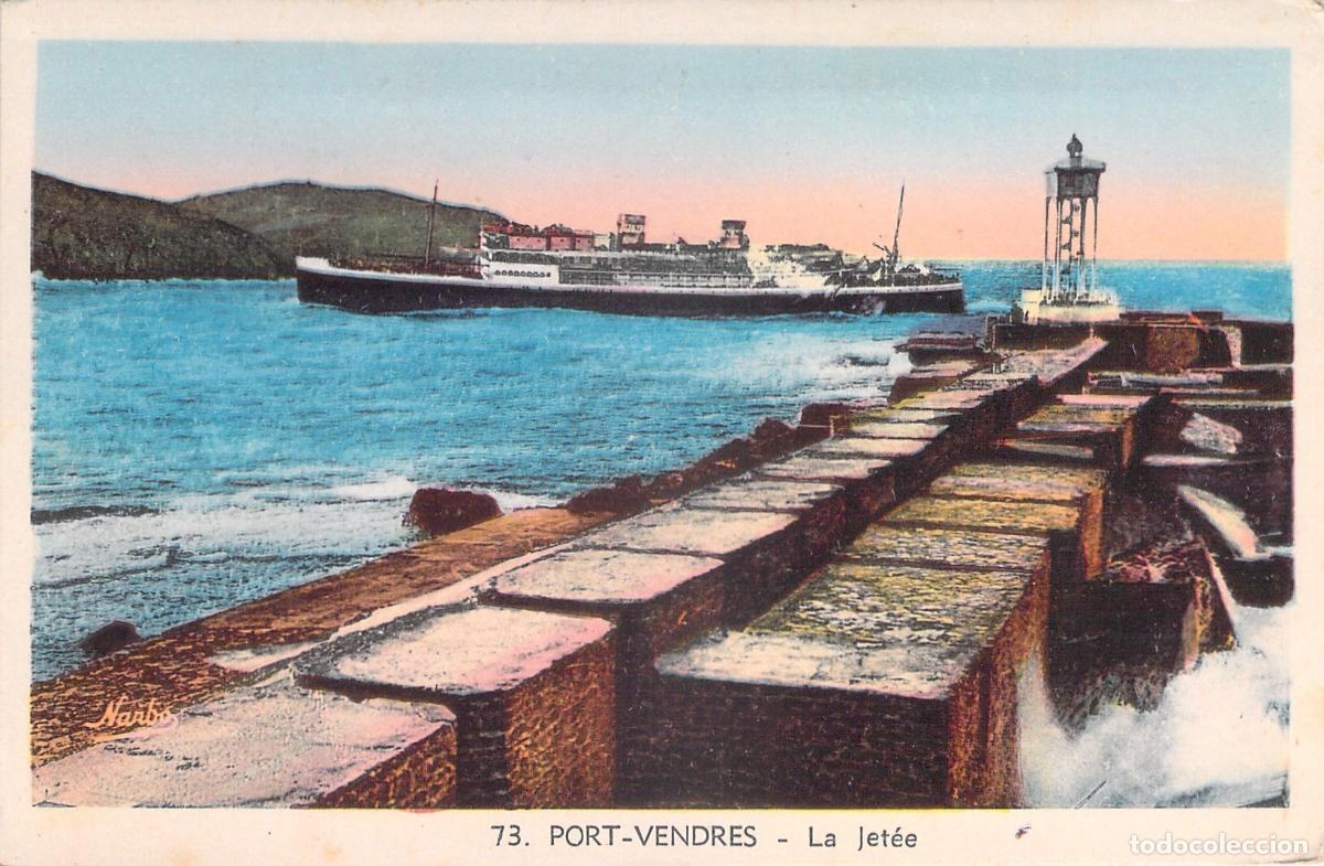 Postales: Postal de Port-Vendres, muelle con barco en el mar, Francia