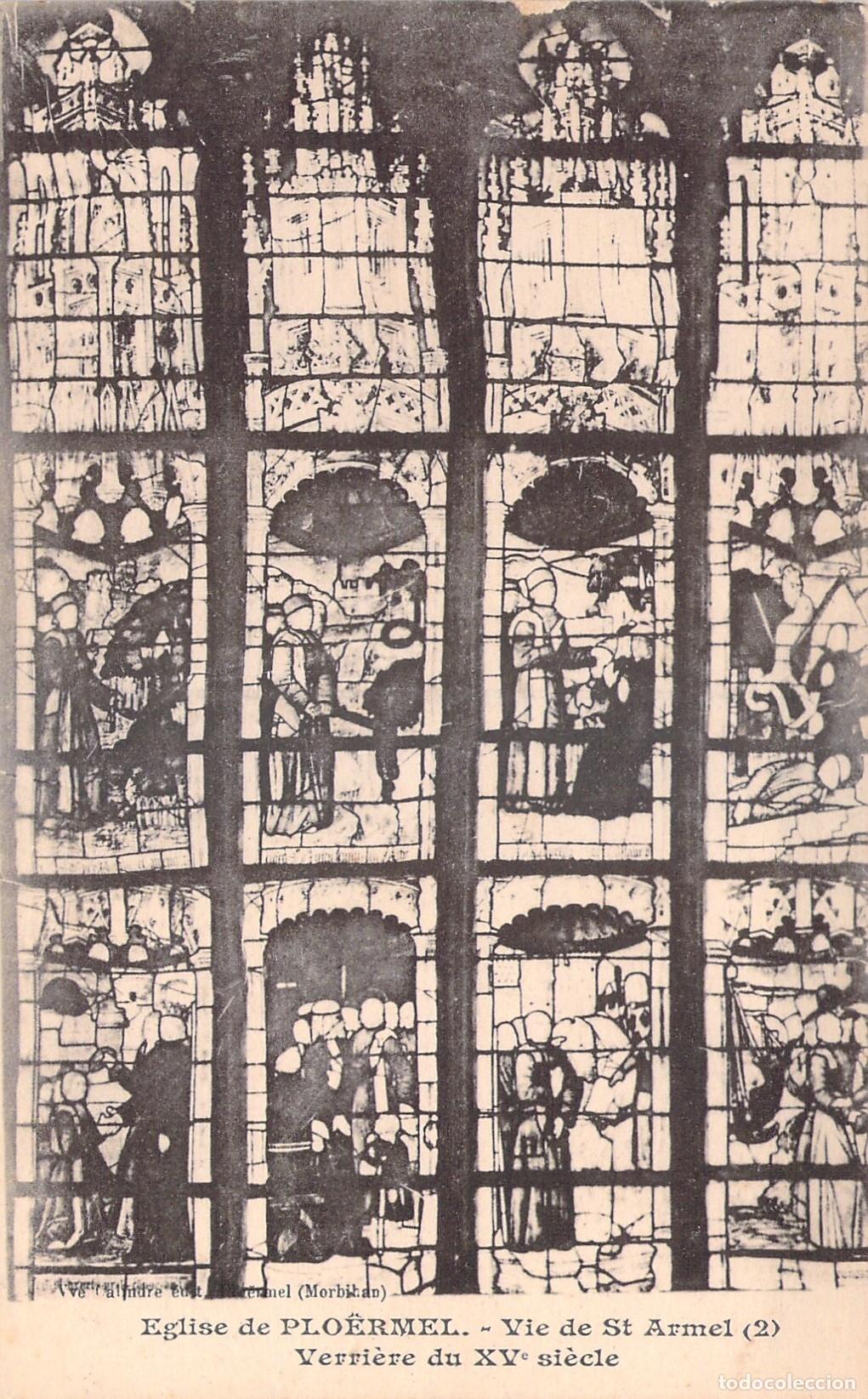 Postales: Postal de vitrales en la Iglesia de Plo&euml;rmel, Francia