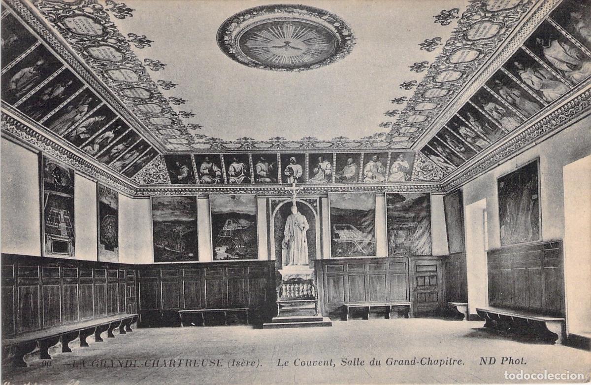 Postales: Postal de la Sala del Gran Cap&iacute;tulo en el Monasterio de la Grande Chartreuse