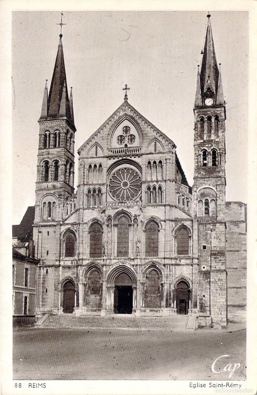 Postales: Postal de la Bas&iacute;lica de Saint-R&eacute;mi en Reims, Francia