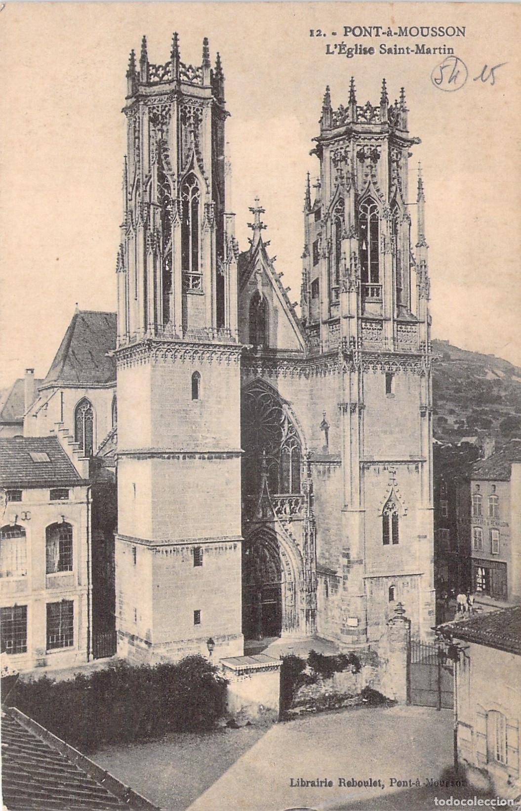 Postales: Postal de la Iglesia Saint-Martin en Pont-&agrave;-Mousson Francia