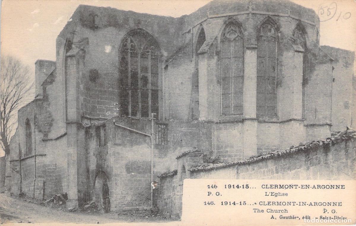 Postales: Postal de la Iglesia en Clermont-en-Argonne, Francia