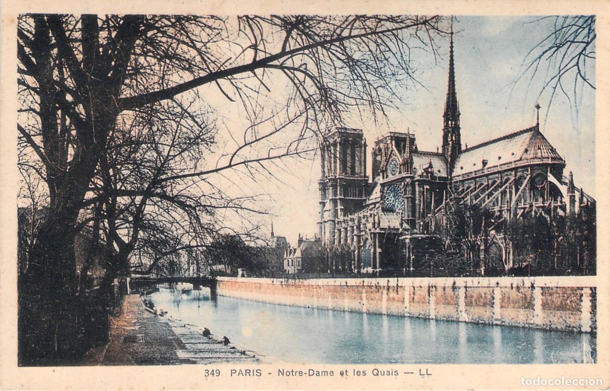 Postales: Postal de la Catedral de Notre-Dame y los muelles de Par&iacute;s