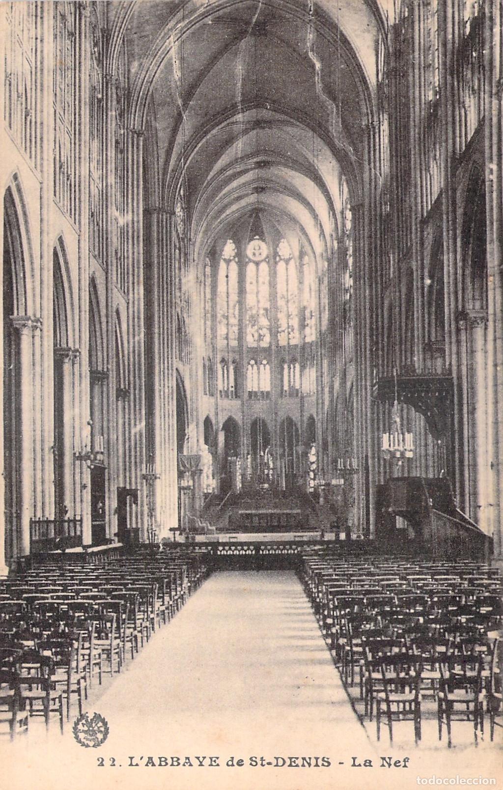 Postales: Postal de la nave interior de la Bas&iacute;lica de Saint-Denis