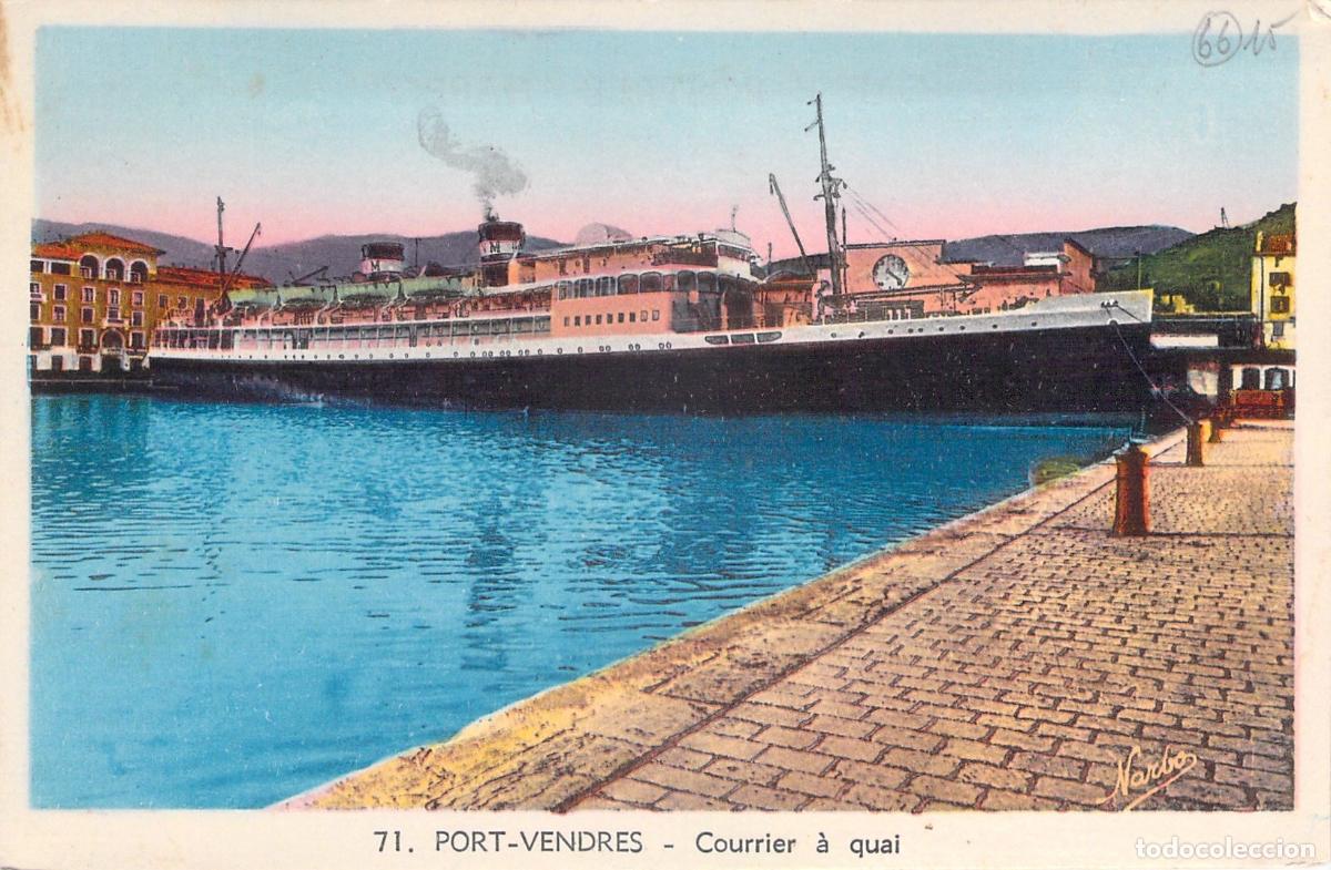 Postales: Postal de Port-Vendres Francia con barco de pasajeros atracado en el muelle